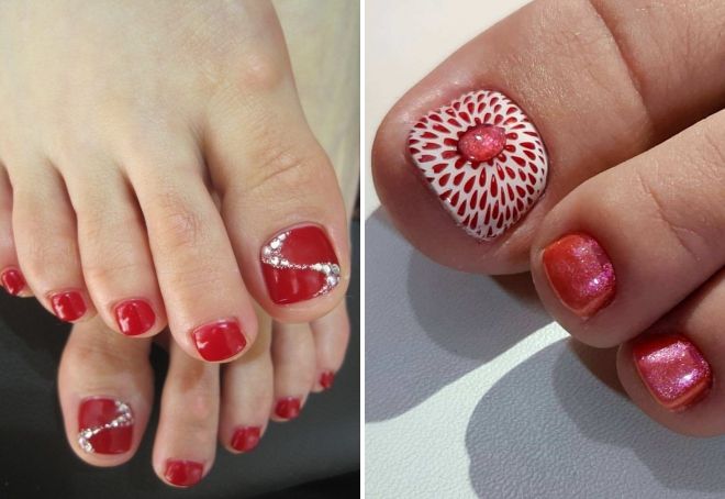 red summer pedicure
