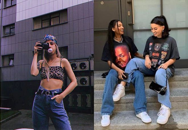женские джинсы в стиле 90 х образы