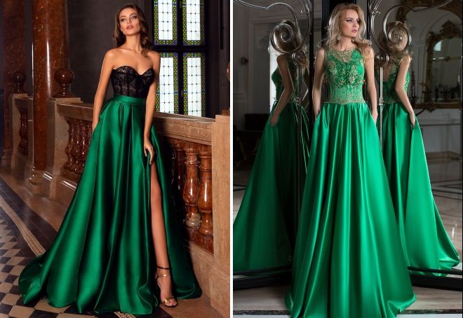 новогодние платья зеленого цвета