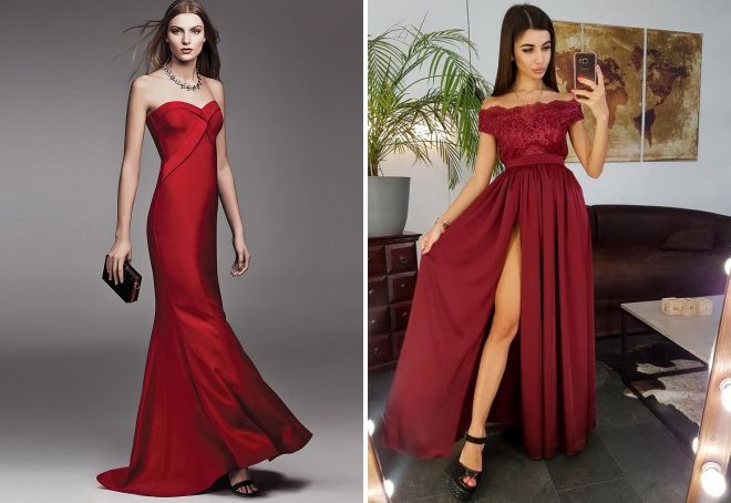 красное новогоднее платье женское