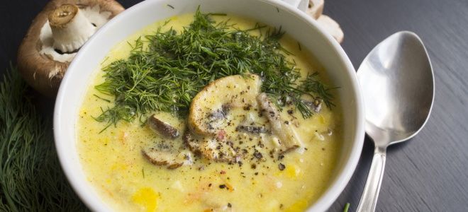 грибной суп с сыром