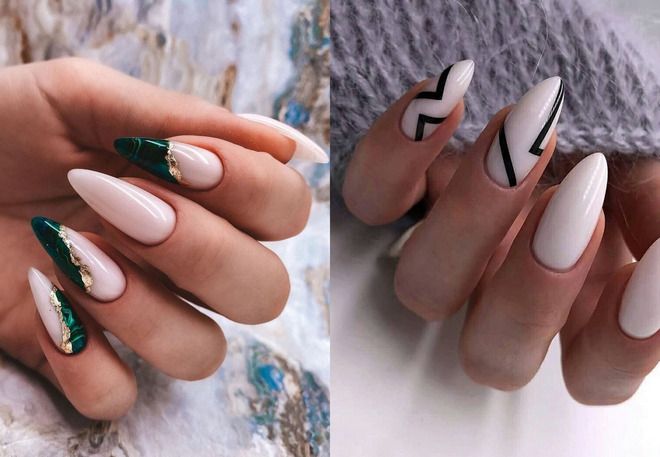 fashionable almond manicure in the summer of 2022