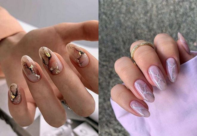 manicure for long almond nails
