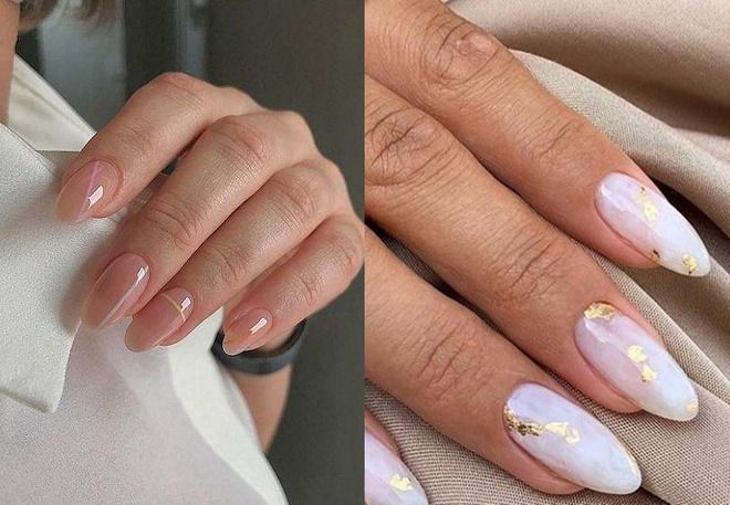 almond manicure for short nails