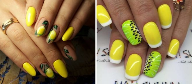 summer manicure with fruits 2020