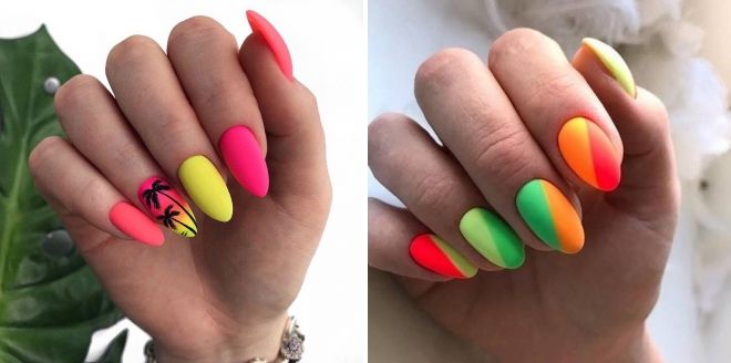 summer multi-colored manicure