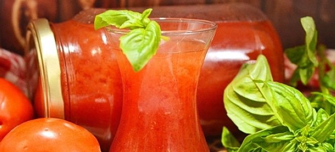 томатный сок с базиликом на зиму