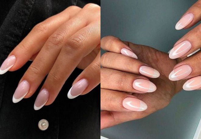 manicure almond french for summer 2022