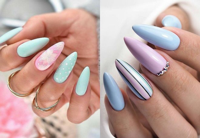 manicure for summer 2022 for long nails almonds
