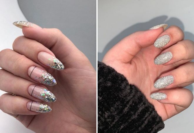 glitter nail design
