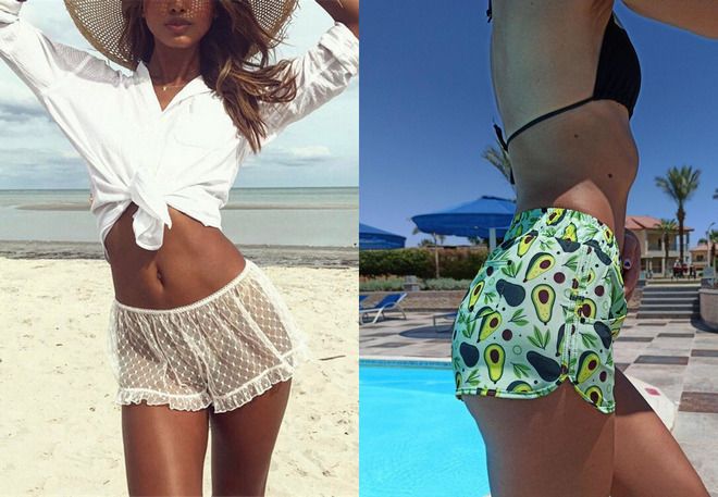 женские летние пляжные шорты