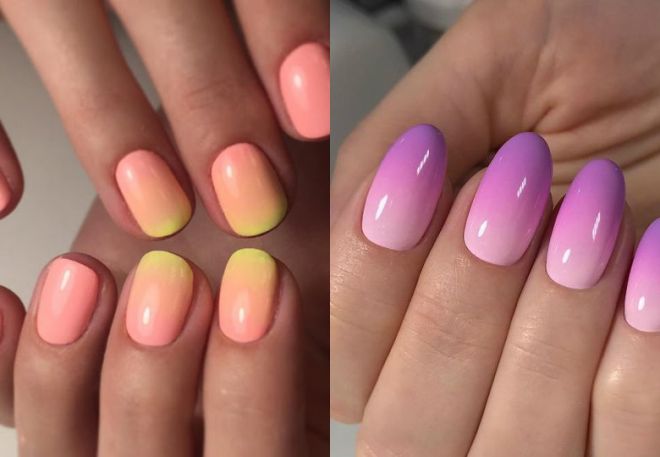 manicure for short nails in different colors