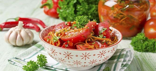 салат помидоры по корейски на зиму