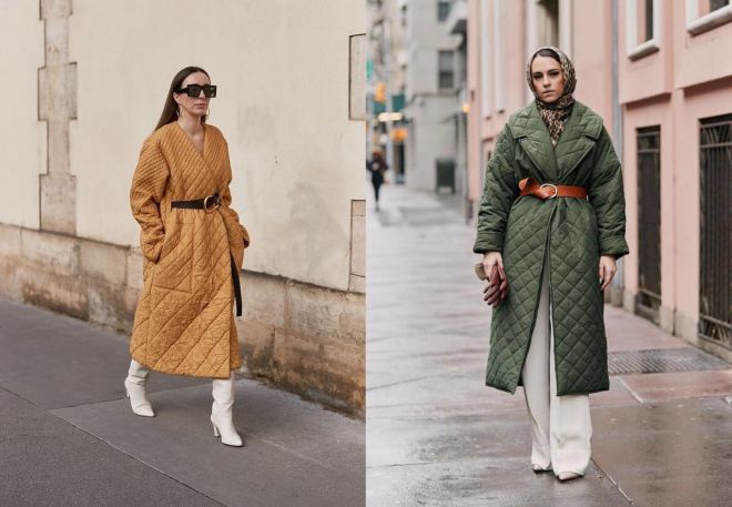 модные стеганые женские пальто 2022