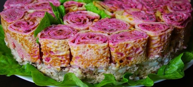 праздничный салат букет роз