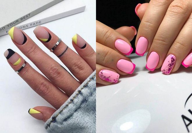 bright french nail design