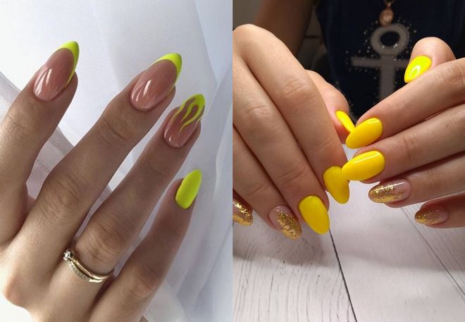 summer yellow manicure