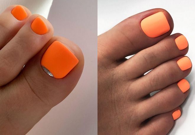 матовые оранжевые ногти