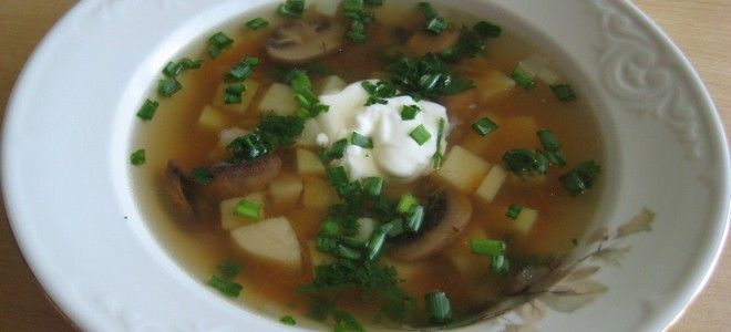 постный грибной суп из шампиньонов рецепт