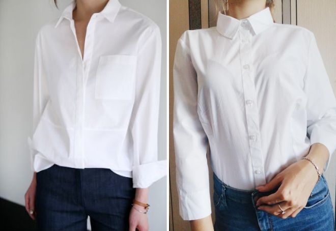 классическая женская белая рубашка