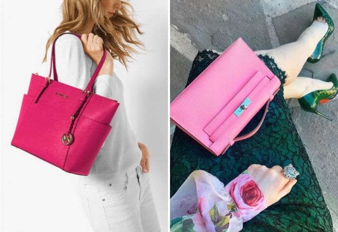 с чем носить весной розовую сумку
