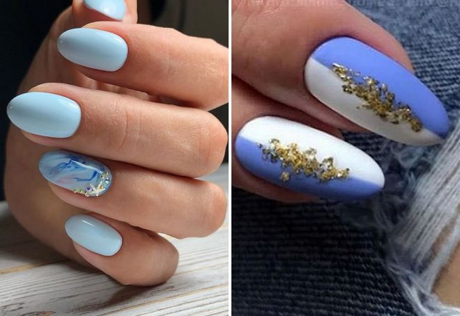blue spring manicure