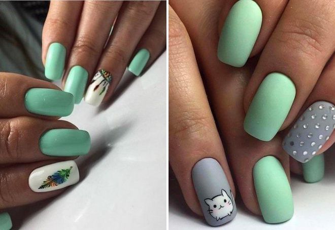 spring manicure on square nails