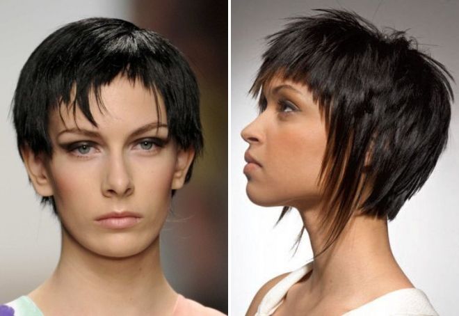 Асимметрия стрижка женская на средние волосы с челкой фото