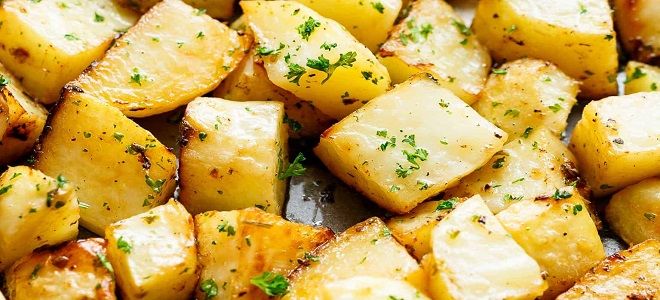 картошка с чесноком в духовке