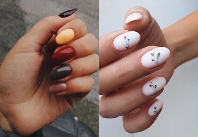 autumn almond manicure ideas