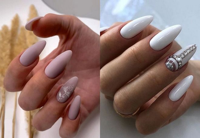 autumn manicure for long nails almond shape