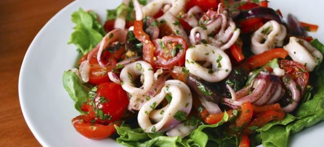 вкусный салат с кальмарами рецепт