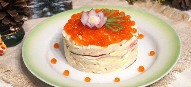 салат с кальмарами и крабовыми палочками рецепт