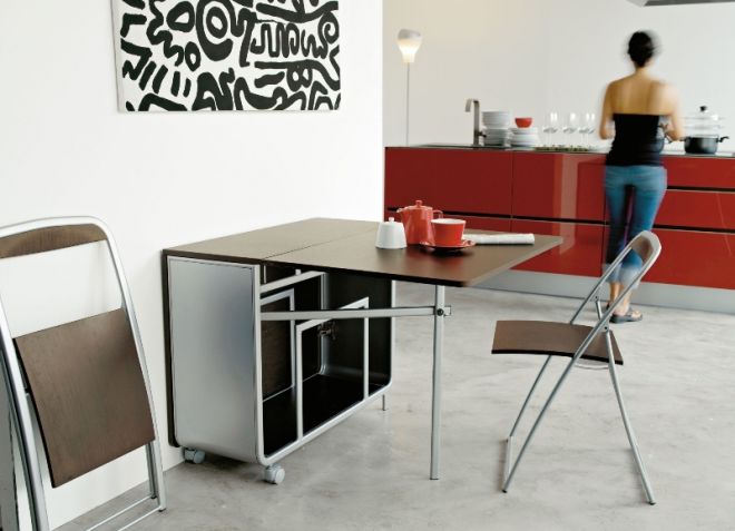 стол и стулья трансформеры для маленькой кухни
