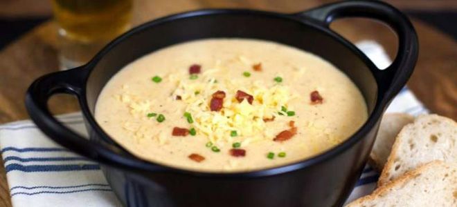 картофельный суп с сыром чеддер