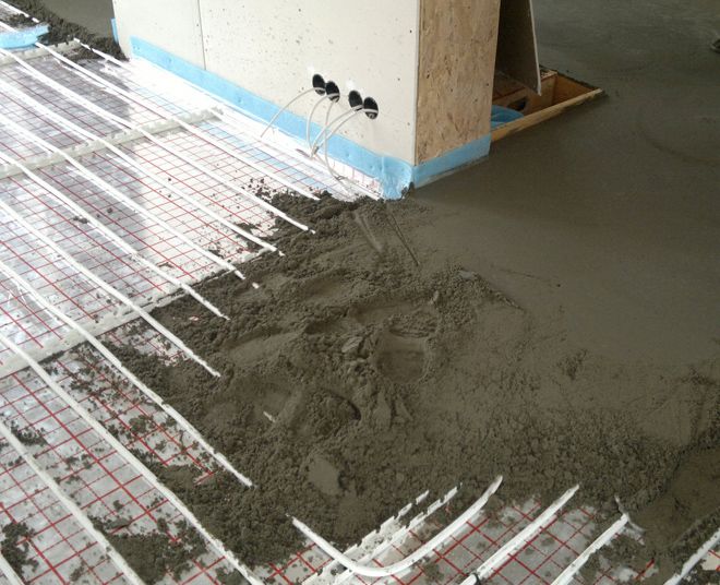 бетонный водяной теплый пол
