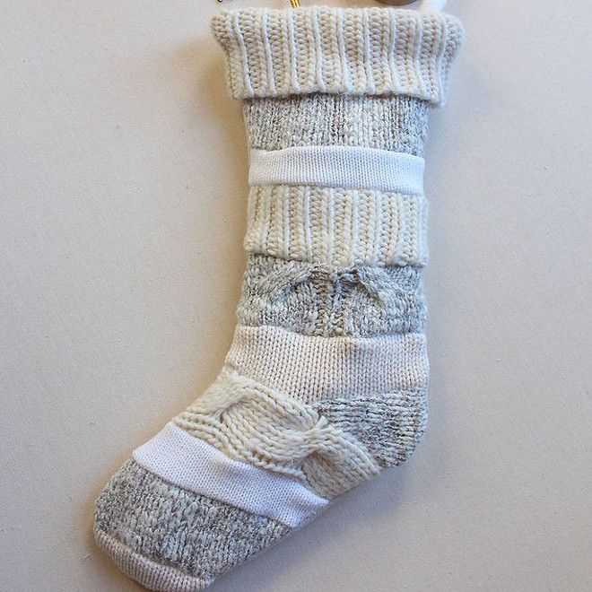 вязаные новогодние носки для подарков сборка