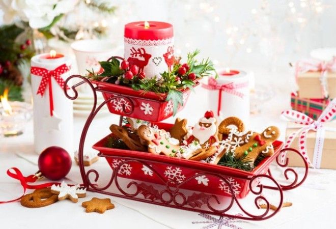 конфетницы-сани Деда Мороза