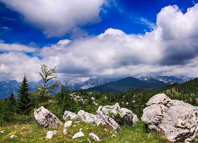 Горы Велика Планина - одно из самых красивых мест Словении