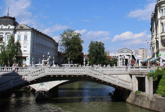Река Любляницы и Тройной мост