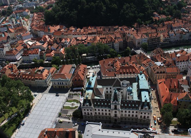 Вид сверху на Люблянский университет
