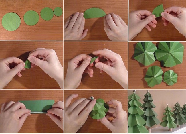 как сделать елку из бумаги