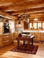Интерьер кухни в деревянном доме