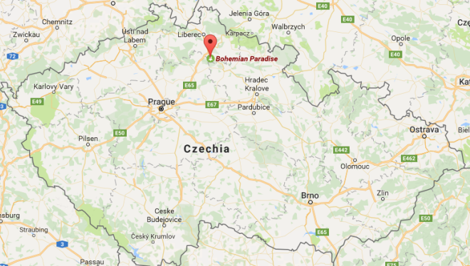 Чешский рай на карте