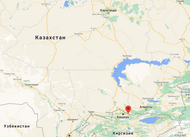 Чуйская долина на карте Казахстана 