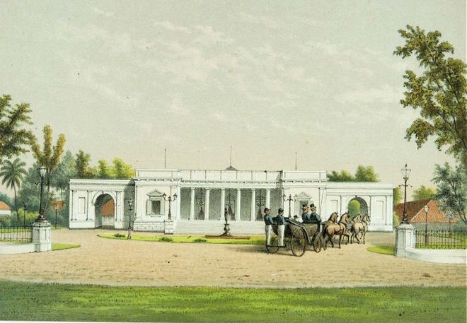 Дворец Независимости на гравюре 1880 года
