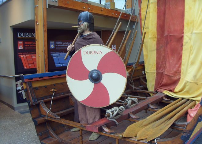 Экспозиция музея Дублиния, посвященная истории викингов