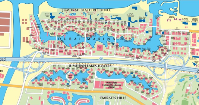 Map of the Marina Beach area and beach