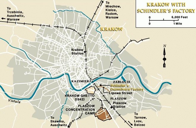 Музей фабрики Шиндлера на карте Кракова