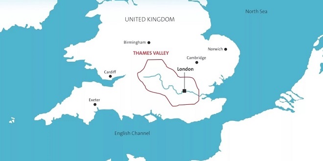 Река Темза на карте